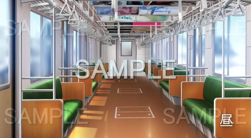 背景素材 電車 車内 レジャー 施設編part5 Norimono 002 背景専門店みにくる Booth