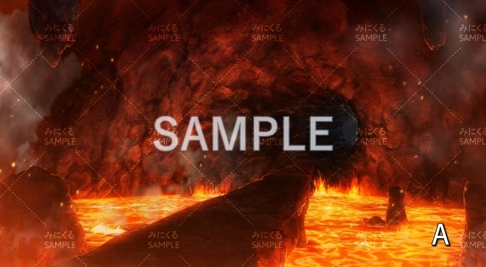 【背景素材】火のダンジョン 洞窟(ダンジョン編part1-fire_dan1)
