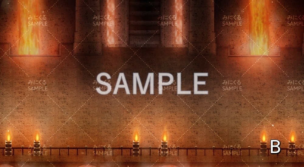 【背景素材】火のダンジョン 神殿(ダンジョン編part1-fire2_tan_tan_tani)