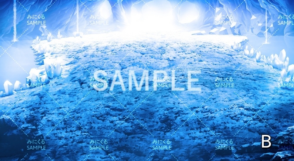【背景素材】氷のダンジョン 洞窟(ダンジョン編part1-ice02_dan)