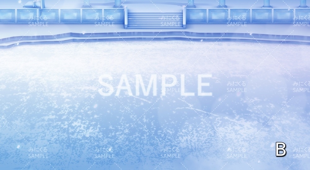 【背景素材】氷のダンジョン 神殿(ダンジョン編part1-icedan)