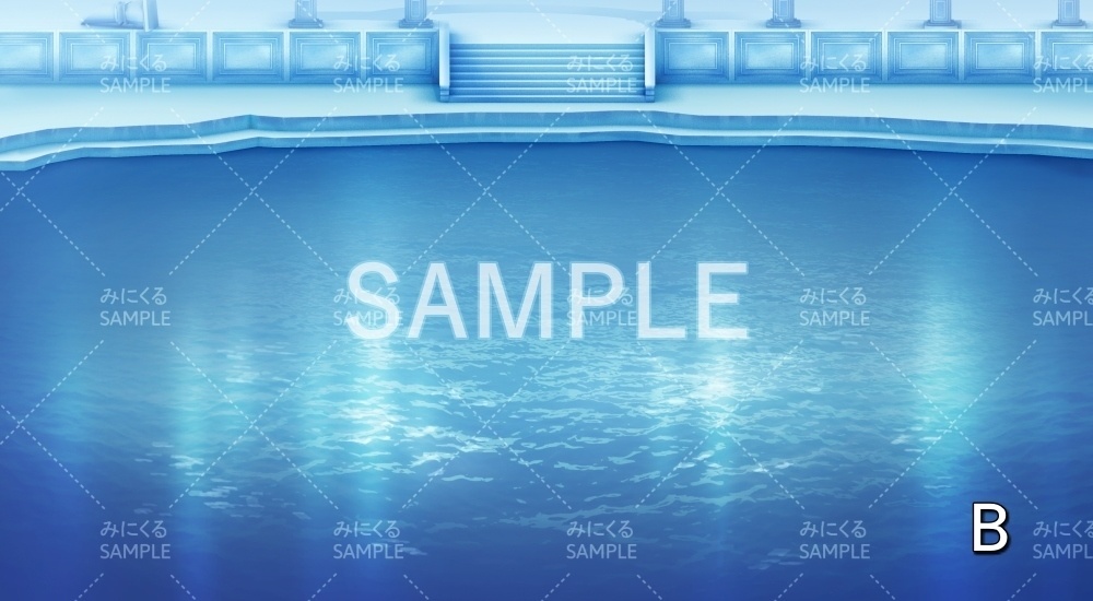 【背景素材】水のダンジョン 神殿(ダンジョン編part1-waterdan)