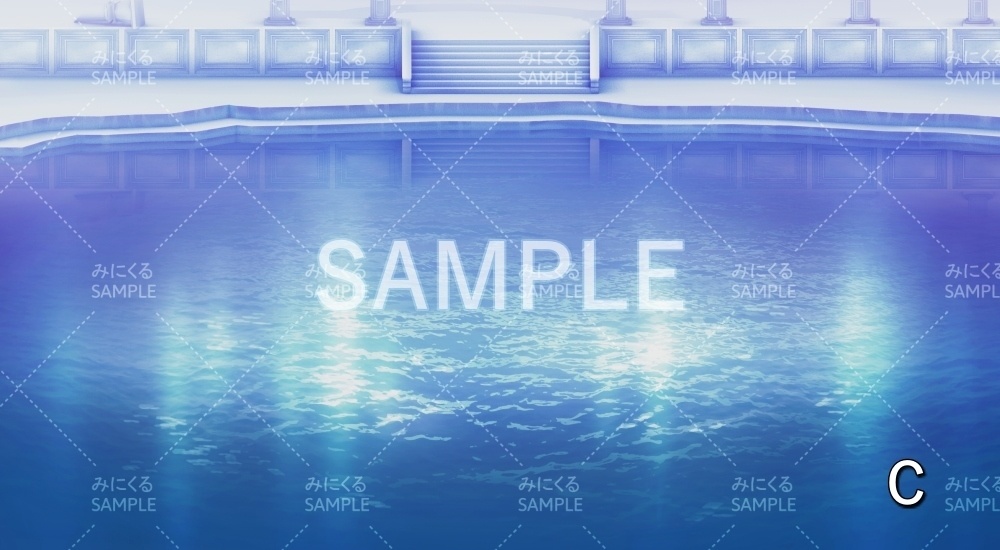 【背景素材】水のダンジョン 神殿(ダンジョン編part1-waterdan)