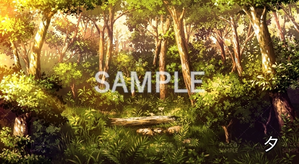 【背景素材】昼\夕 森ダンジョン(ダンジョン編part1-woods)