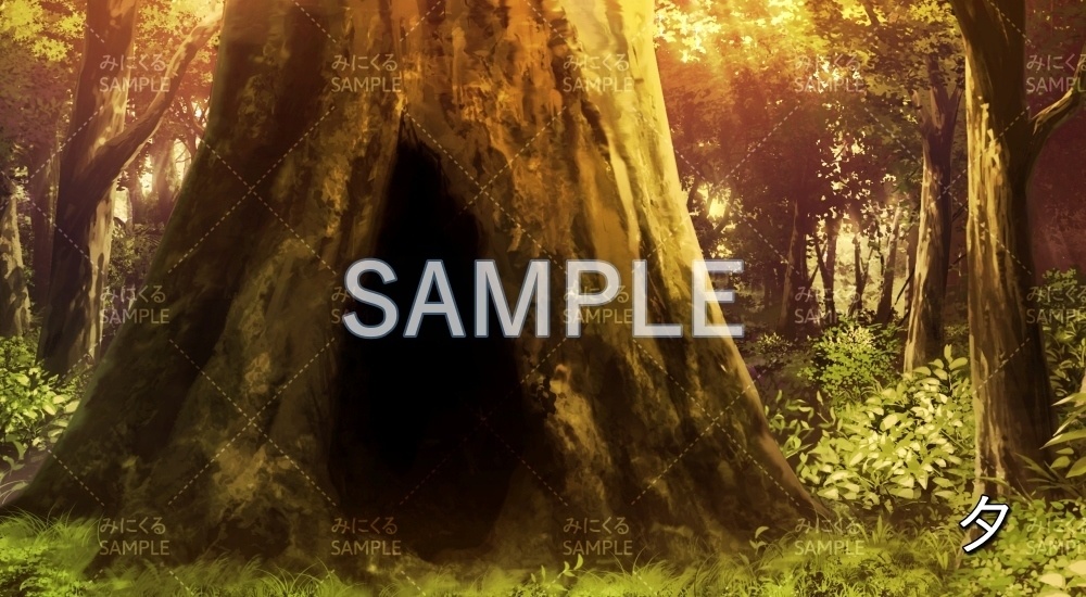 【背景素材】穴の開いた大木(ダンジョン編part1-woods2)