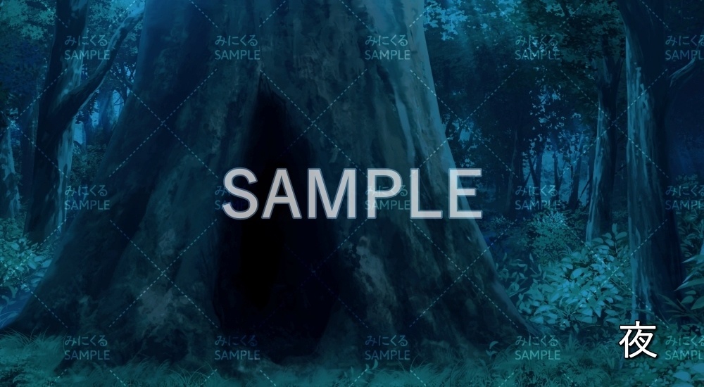 【背景素材】穴の開いた大木(ダンジョン編part1-woods2)