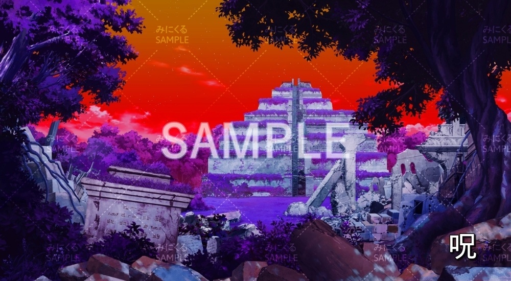 【背景素材】昼/夕 遺跡 (ダンジョン編part1-iseki01_c1)