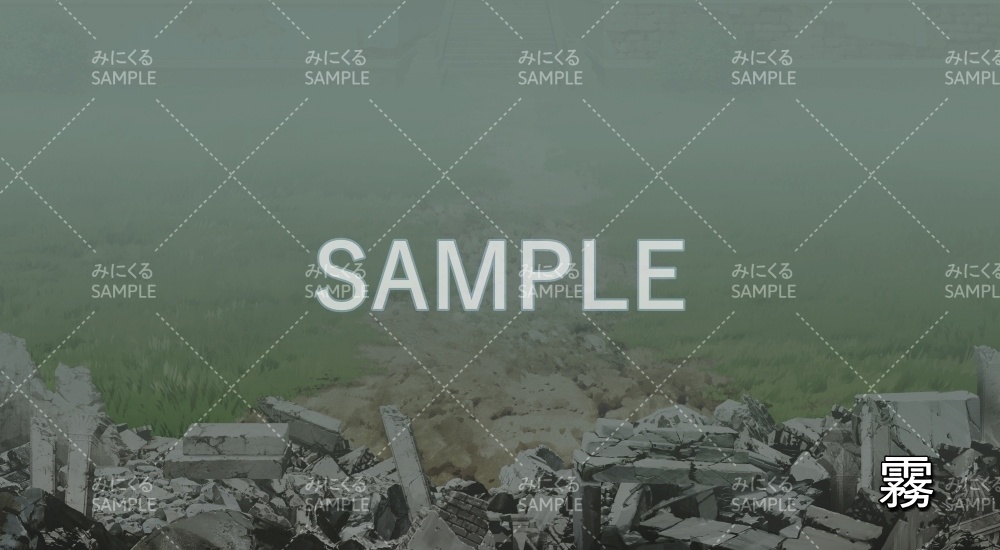 【背景素材】曇/霧 遺跡麓 (ダンジョン編part1-iseki01_bf_c)