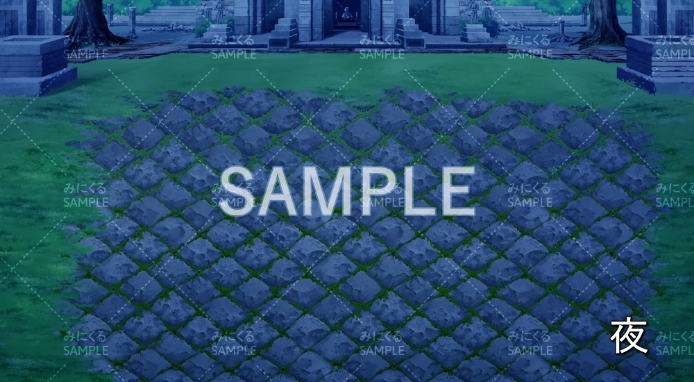 【背景素材】昼/夕 遺跡 石畳のフィールド (ダンジョン編part1-iseki02_bf)