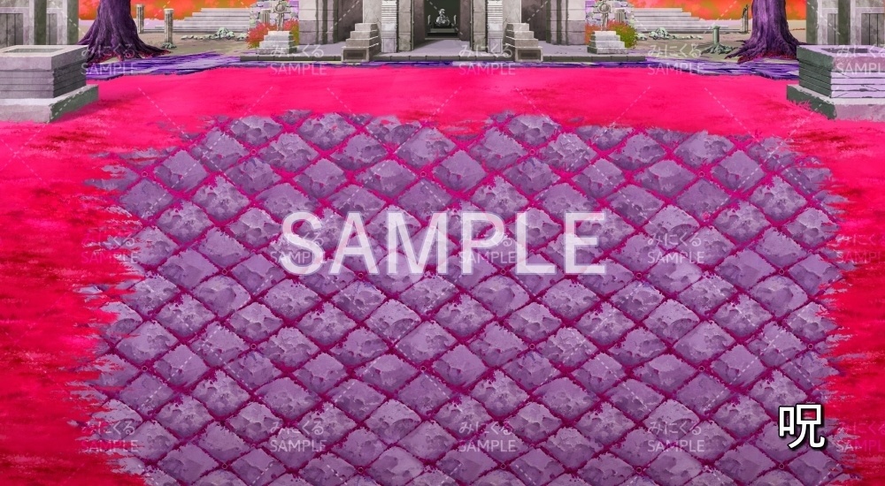 【背景素材】昼/夕 遺跡 石畳のフィールド (ダンジョン編part1-iseki02_bf)