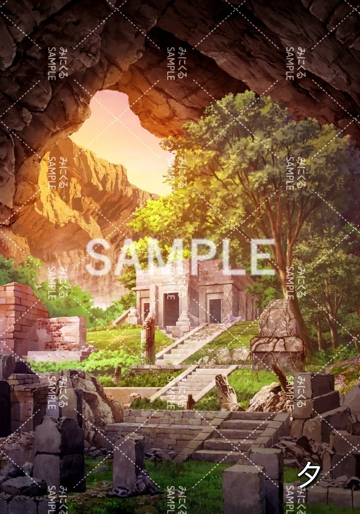 【背景素材】昼 遺跡洞窟(ダンジョン編part1-iseki02dou)