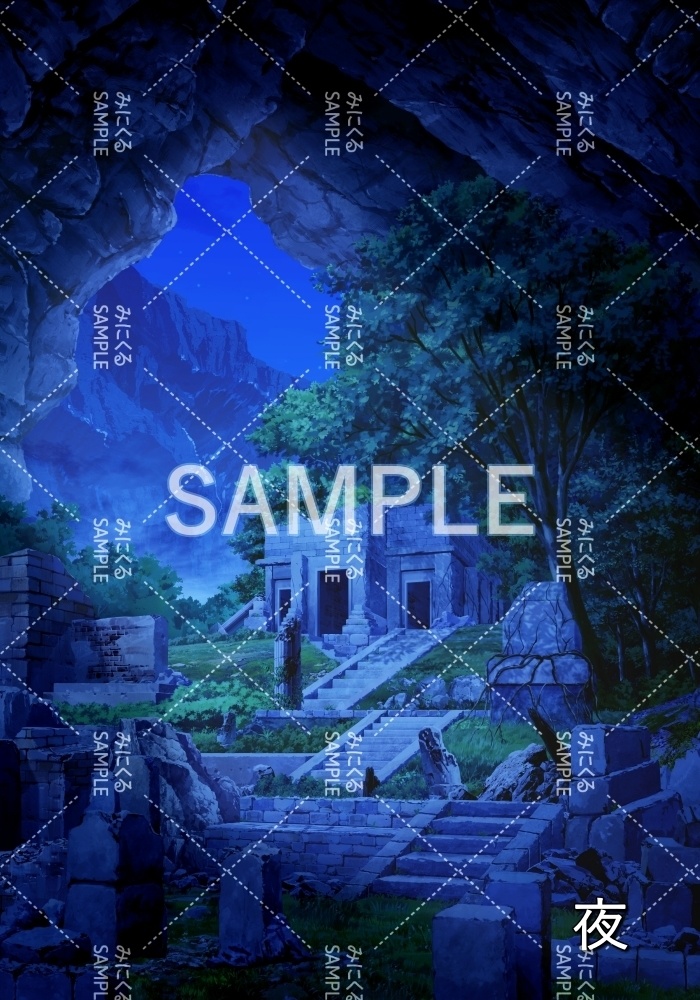 【背景素材】昼 遺跡洞窟(ダンジョン編part1-iseki02dou)