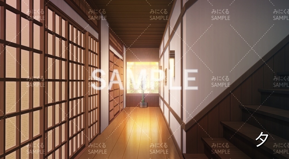 【背景素材】家 廊下 和洋(日常編part19-BG03_d_a)