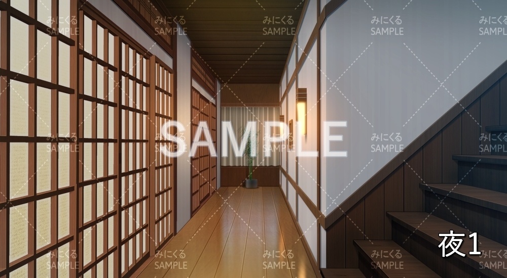 【背景素材】家 廊下 和洋(日常編part19-BG03_d_a)