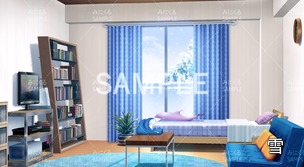 【背景素材】マリンな部屋(日常編part19-BG06_d_a)