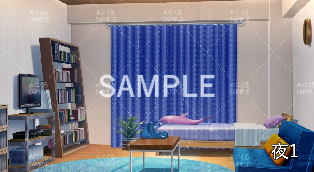 【背景素材】マリンな部屋(日常編part19-BG06_d_a)