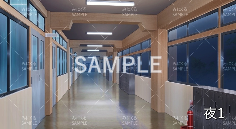 【背景素材】廊下 雪差分有(学園編part11-BG11_d_a)