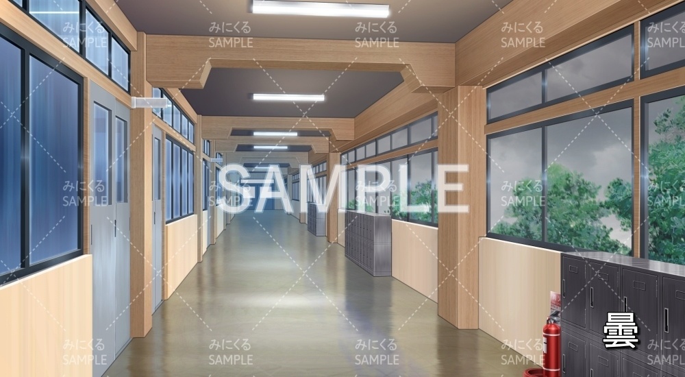 【背景素材】廊下 雪差分有(学園編part11-BG11_d_a)