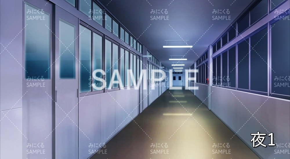 【背景素材】廊下 雪差分有(学園編part11-BG11_pl_a)