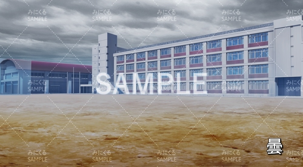 【背景素材】学校校舎 雪差分有(学園編part11-BG15_d_a)