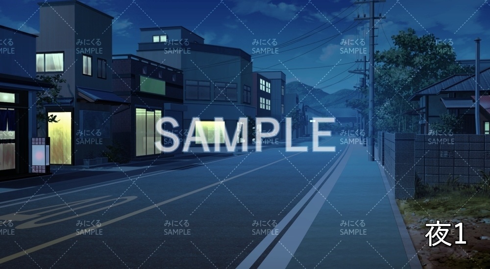 【背景素材】街並み/道路 | 文字なし (日常編part20-BG08_d_a)