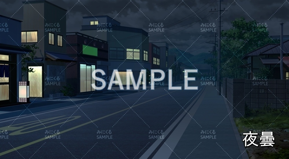 【背景素材】街並み/道路 | 文字なし (日常編part20-BG08_d_a)