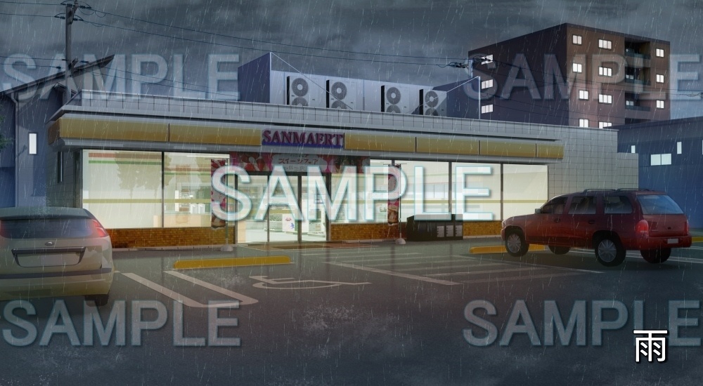 【背景素材】コンビニ外観(店舗編part01-shop03)