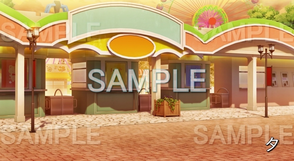 【背景素材】入場ゲート 遊園地(店舗編part01-shop09)