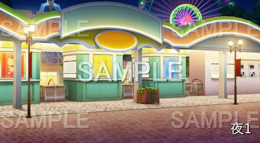 【背景素材】入場ゲート 遊園地(店舗編part01-shop09)