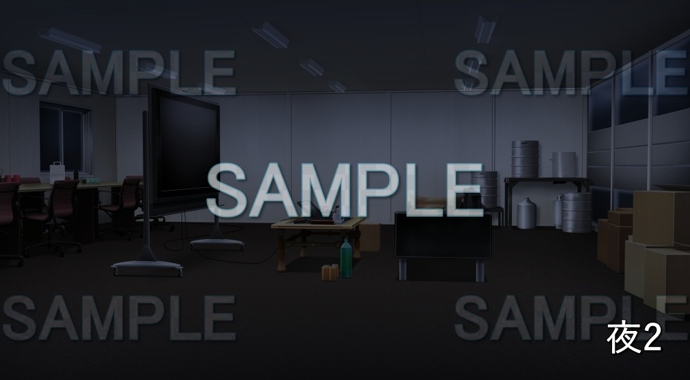 【背景素材】モニターのある会議室(オフィス編part02-office06)