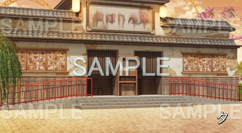 【背景素材】お化け屋敷 遊園地 | 文字なし(店舗編part01-shop10)