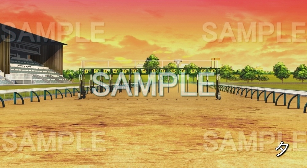 【背景素材】ゲート/発馬機 開(競馬場編-Gate03_book1)