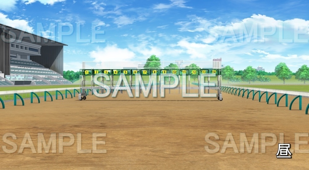【背景素材】ゲート/発馬機 閉(競馬場編-Gate03_book2)
