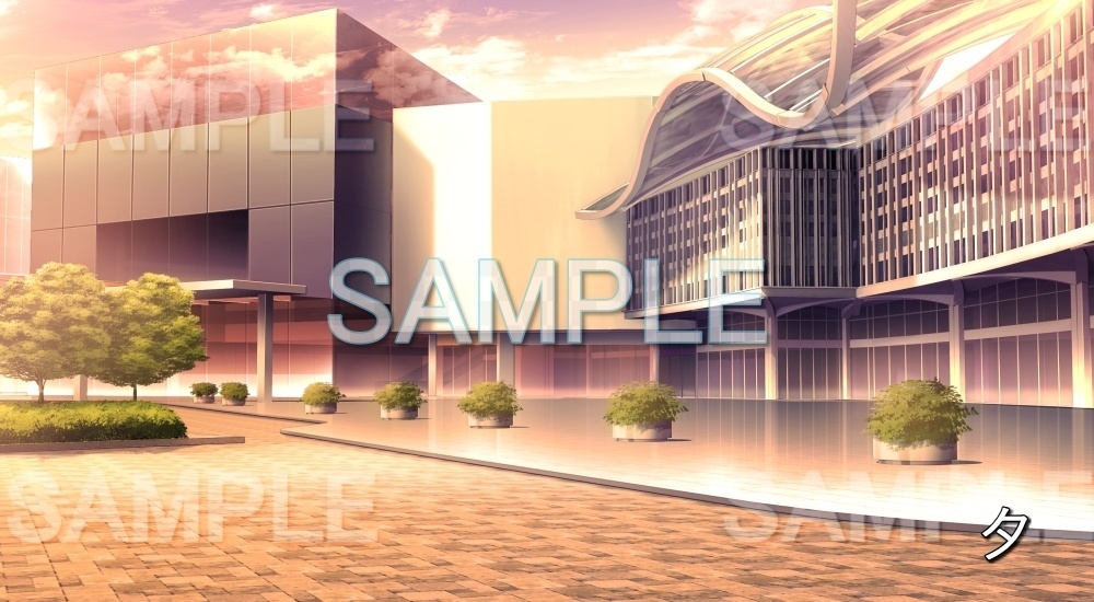 【背景素材】ショッピングモール外観 (特殊編part02-bg037h)