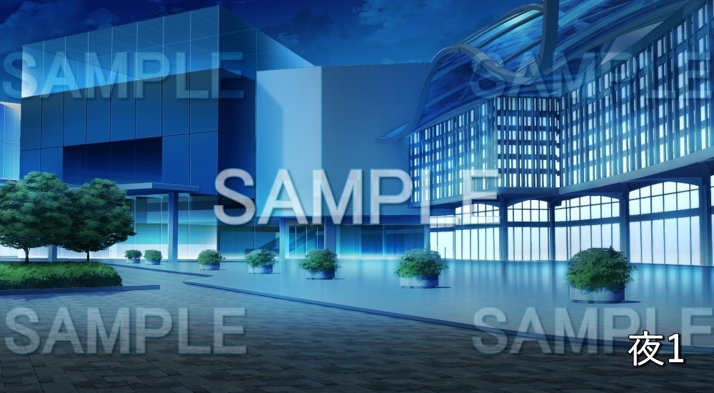 【背景素材】ショッピングモール外観 (特殊編part02-bg037h)