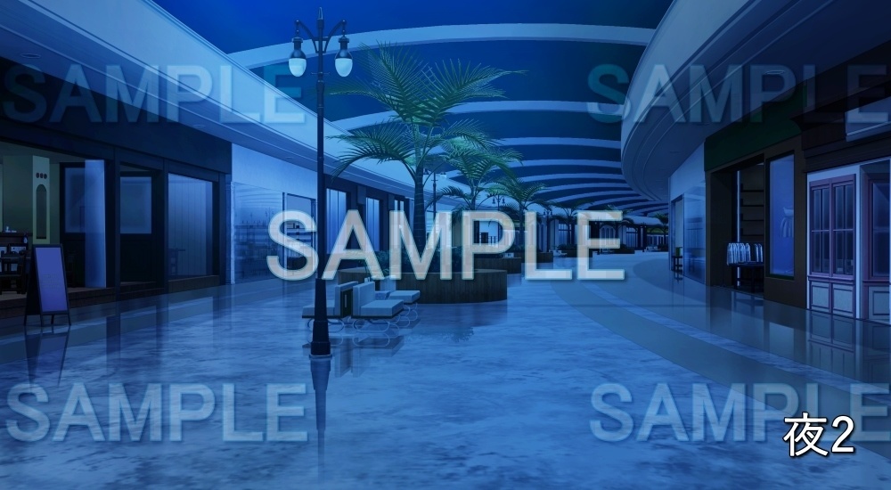 【背景素材】ショッピングモール通路 (特殊編part02-bg038h)