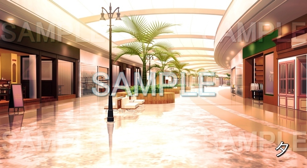 【背景素材】ショッピングモール通路 (特殊編part02-bg038h)