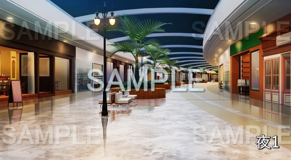 【背景素材】ショッピングモール通路 (特殊編part02-bg038h)