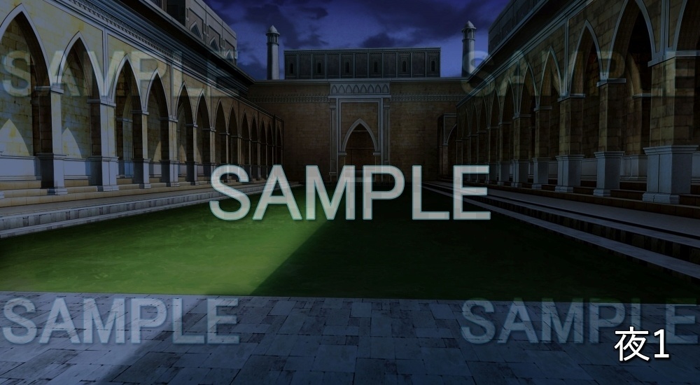 【背景素材】王宮 広場 (ファンタジー編part02-animfan_02)