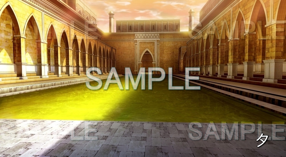 【背景素材】王宮 広場 (ファンタジー編part02-animfan_02)