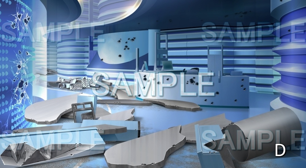 【背景素材】エントランス 破壊差分有り (未来編part01-bg010blay_sn)