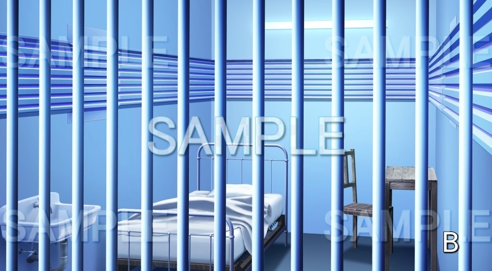 【背景素材】監禁室 檻差分付き (未来編part01-bg021h)