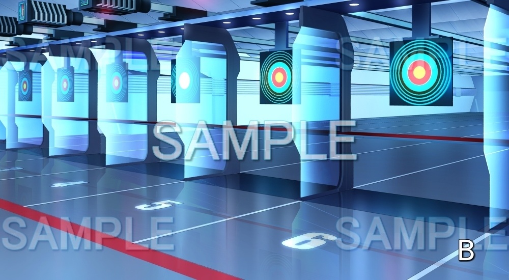 【背景素材】射撃訓練所 (未来編part01-bg023b)