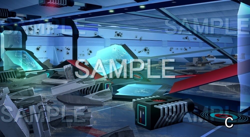 【背景素材】射撃訓練所 (未来編part01-bg023b)