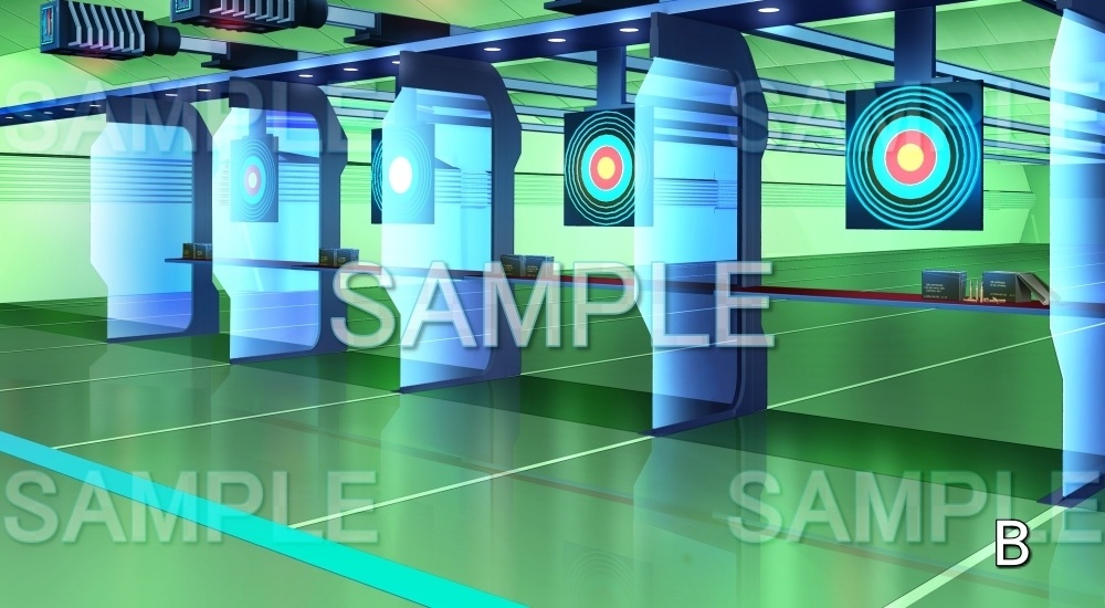 【背景素材】射撃訓練所 | 文字なし (未来編part01-bg023b)