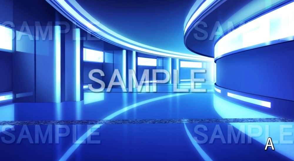 【背景素材】研究施設通路 (未来編part01-bg047a)