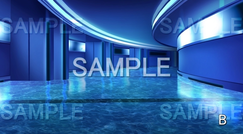 【背景素材】研究施設通路 (未来編part01-bg047a)