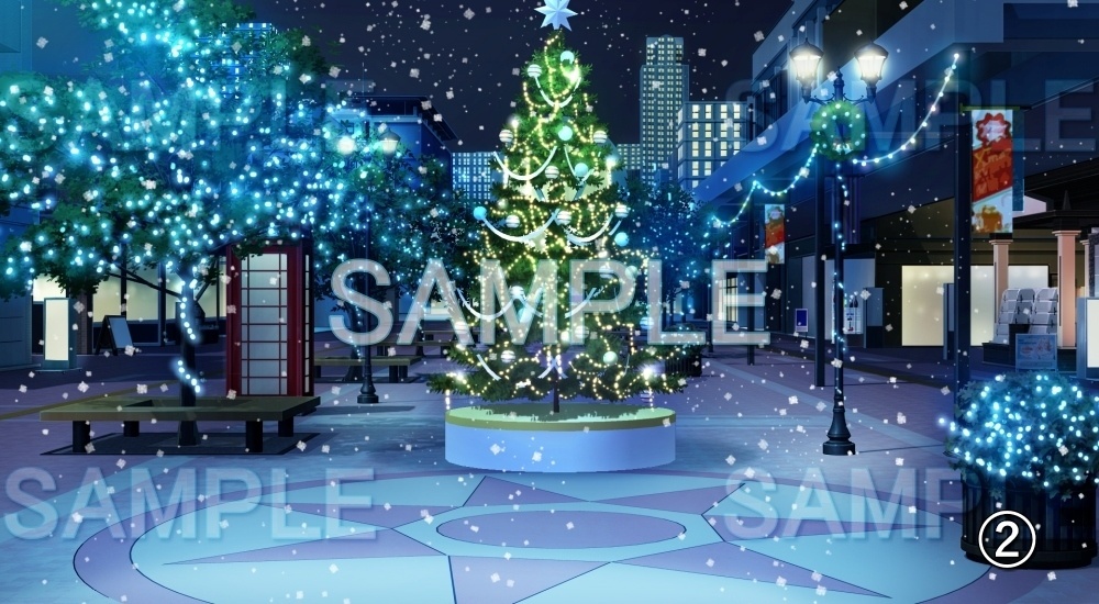 背景素材 クリスマスの街並み２ 雪差分あり クリスマス編 Christmasy 背景専門店みにくる Booth