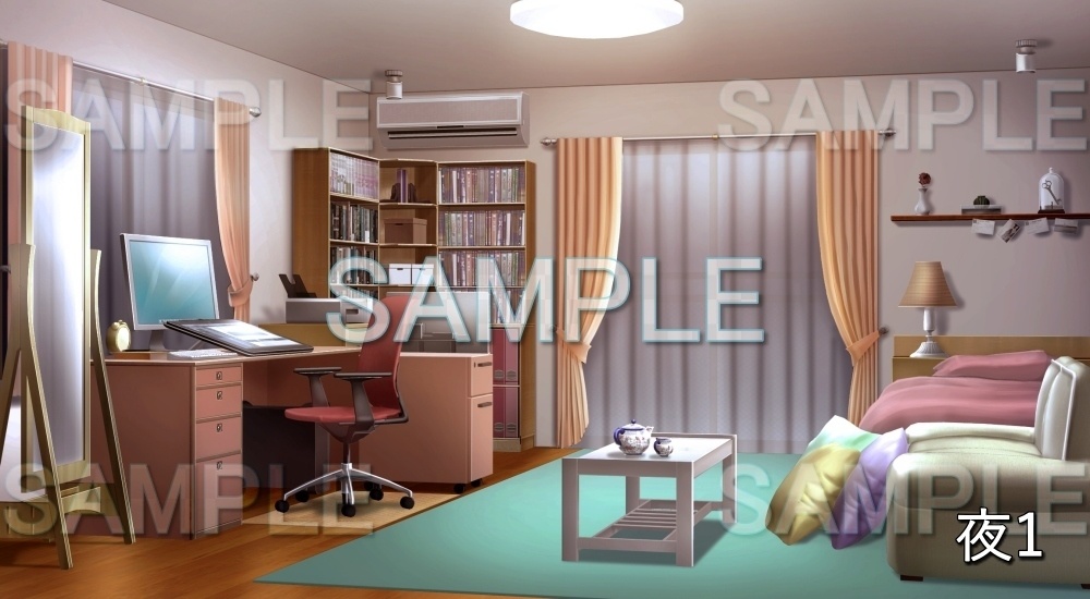 【背景素材】液タブのある部屋 (日常編part21-cu01)