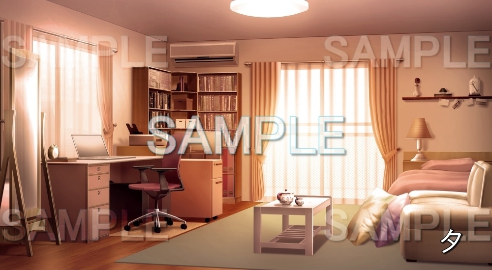 【背景素材】ノートパソコンのある部屋 (日常編part21-cu01_R1)